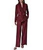 Donna Karan Mixed Media Collared Neck Long Sleeve Belt Tie Coordinating Jacket - Image 3