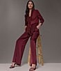 Donna Karan Mixed Media Collared Neck Long Sleeve Belt Tie Coordinating Jacket - Image 6