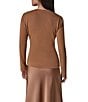 Donna Karan Mixed Media Draped Surplice V-Neck Side Shirred Satin Front Top - Image 2
