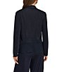 Donna Karan Mixed Media Ruffle Front Long Sleeve Jacket - Image 2