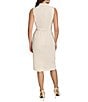 Donna Karan Mock Neck Sleeveless Soft Suiting Sheath Dress, Color:Pristine - Image 2