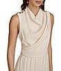Donna Karan Mock Neck Sleeveless Soft Suiting Sheath Dress, Color:Pristine - Image 5
