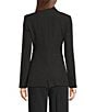 Donna Karan Notch Lapel Hardware Belted Blazer, Color:Black - Image 2