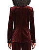 Donna Karan One Button Notch Collar Long Sleeve Velvet Jacket - Image 2