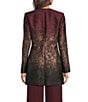 Donna Karan Open Front Metallic Abstract Print Long Sleeve Topper - Image 2