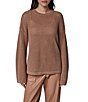 Donna Karan Open Weave Crew Long Sleeve Oversized Pullover Sweater Top - Image 1