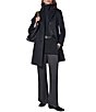Donna Karan Petite Size Cashmere Blend Notch Collar Single Breasted Reefer Coat - Image 4