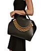 Donna Karan Plandome Satchel Bag, Color:Black/Gold - Image 5