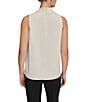 Donna Karan Pleated Mock Neck Sleeveless Blouse - Image 6