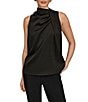 Donna Karan Pleated Mock Neck Sleeveless Blouse - Image 1