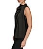 Donna Karan Pleated Mock Neck Sleeveless Blouse - Image 3
