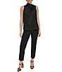 Donna Karan Pleated Mock Neck Sleeveless Blouse - Image 4