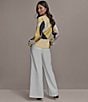 Donna Karan Pleated Wide Leg Pants, Color:Cream - Image 5