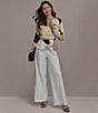 Donna Karan Pleated Wide Leg Pants, Color:Cream - Image 6