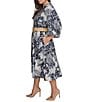 Donna Karan Plus Size Abstract Print Button Front Shirt Dress, Color:Ink Multi - Image 3