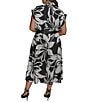 Donna Karan Plus Size Belted Midi Dress, Color:Black/Pristine - Image 2