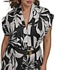 Donna Karan Plus Size Belted Midi Dress, Color:Black/Pristine - Image 5