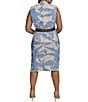 Donna Karan Plus Size Dot Crepe V-Neck Sleeveless Belted Sheath Midi Dress, Color:Cielo Cream - Image 2