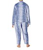 Color:Aqua Dot - Image 2 - Plus Size Long Sleeve Notch Collar Neck Velour Dotted Pajama Set