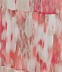Donna Karan Plus Size V-Neck Flutter Sleeve Tiered A Line Dress, Color:Coral Multi - Image 6