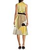 Donna Karan Point Collar Sleeveless Button Front Belted Midi Dress, Color:Panna Cotta Multi - Image 2