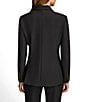 Color:Black - Image 2 - Ponte Double Breasted Flap Pocket Notch Lapel Blazer