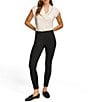 Donna Karan Ponte Mid Rise Pull-On Skinny Leg Ankle Pants, Color:Black - Image 3