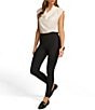 Color:Black - Image 6 - Ponte Mid Rise Pull-On Ankle Pant
