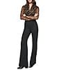 Donna Karan Ponte Wide Leg Studded Pull On Pants - Image 4