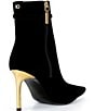 Donna Karan Poppy Suede Ornament Metallic Stiletto Heel Booties - Image 2