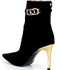 Donna Karan Poppy Suede Ornament Metallic Stiletto Heel Booties - Image 3