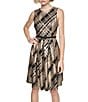 Donna Karan Printed Sleeveless Belted Dress - Image 5