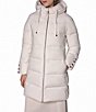 Donna Karan Quilt Pattern High Hooded Down Filled Zip Front Puffer - Image 1