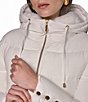 Donna Karan Quilt Pattern High Hooded Down Filled Zip Front Puffer - Image 4