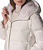 Donna Karan Quilt Pattern High Hooded Down Filled Zip Front Puffer - Image 6