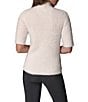 Donna Karan Rib Knit Mock Neck Short Sleeve Sweater Top - Image 6