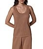 Donna Karan Ribbed Knit Scoop Neck Sleeveless Sweater Tank - Image 1
