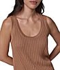 Donna Karan Ribbed Knit Scoop Neck Sleeveless Sweater Tank - Image 4