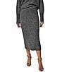 Donna Karan Ribbed Knit Wool Blend Midi Length Pull-On Skirt - Image 1