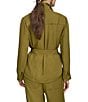 Donna Karan Ripple Twill Belted Utility Jacket, Color:Smoky Olive - Image 3