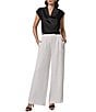 Donna Karan Ripple Twill High Rise Wide Leg Pull-On Pants - Image 3
