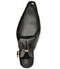 Color:Black - Image 5 - Sadrina Leather Chain Detail Slingback Dress Pumps