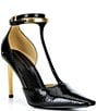 Donna Karan Samuel T Strap Bubble Patent Faux Leather Pumps - Image 1