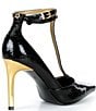 Donna Karan Samuel T Strap Bubble Patent Faux Leather Pumps - Image 2
