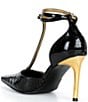 Donna Karan Samuel T Strap Bubble Patent Faux Leather Pumps - Image 3