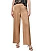 Donna Karan Satin Mid Rise Flat Front Wide Leg Coordinating Pants - Image 1