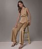 Donna Karan Satin Mid Rise Flat Front Wide Leg Coordinating Pants - Image 5