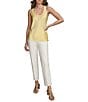 Donna Karan Scoop Neck Sleeveless Shell, Color:Panna Cotta - Image 4