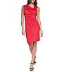 Donna Karan Scuba Asymmetrical Sheath Dress - Image 4