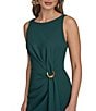 Donna Karan Scuba Crepe Wrap Midi Dress, Color:Hudson - Image 5